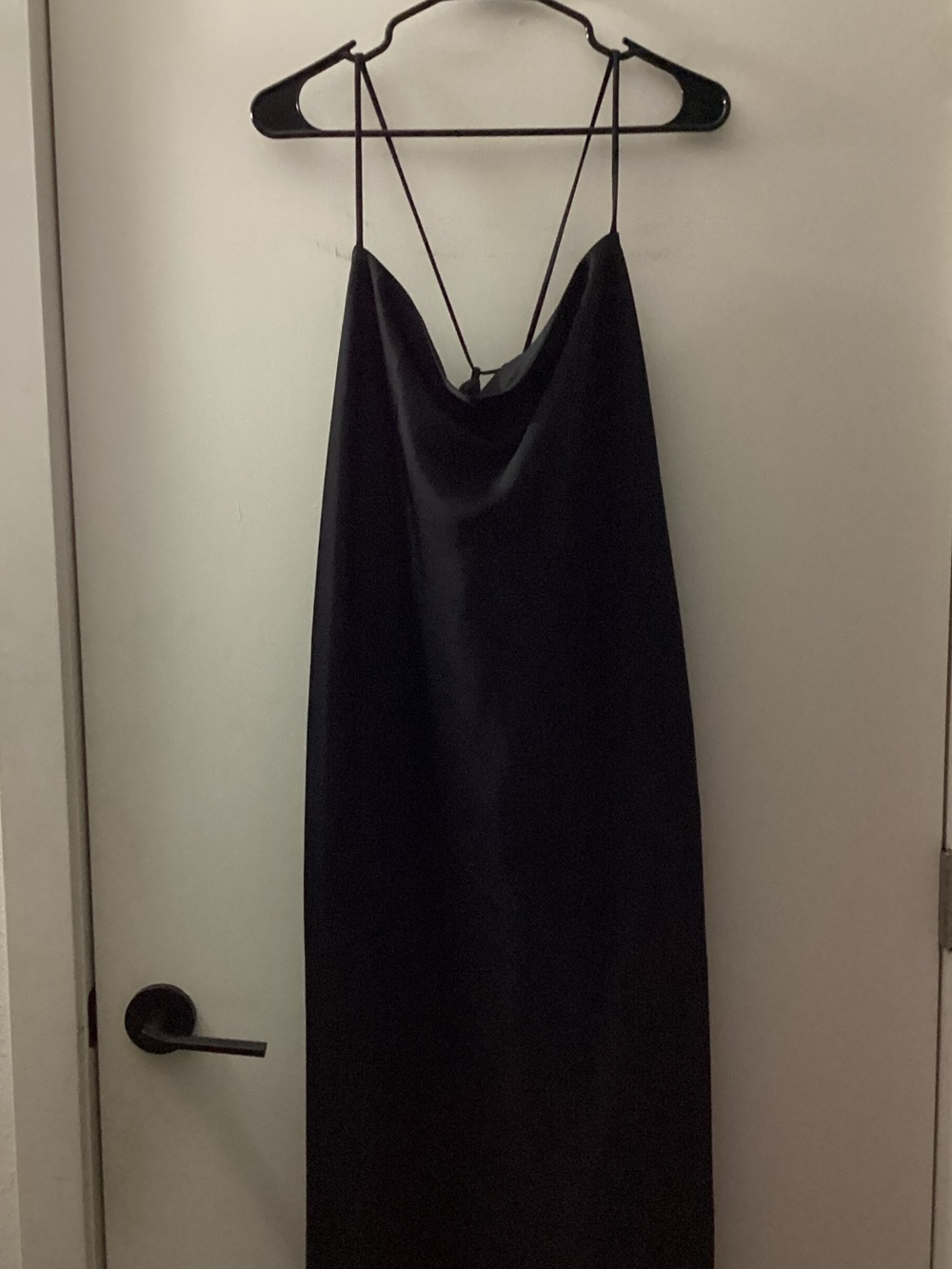 H&M Black Black Slip Dress with Cowl Neck